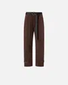 Pinko Loose-fit Trousers With Knotted Belt In Brown