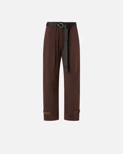 Pinko Loose-fit Trousers With Knotted Belt In Brown