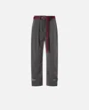 Pinko Loose-fit Trousers With Knotted Belt In Gray