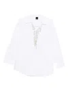 Pinko Loose-fit White Shirt With Decorative Beads In White