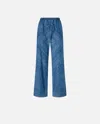 Pinko Loose Trousers In Light Denim Bandana Print In Lavaggio Chiaro