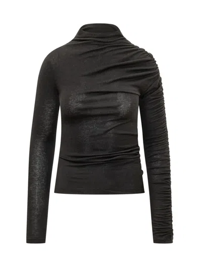 Pinko Loto Ribbed Knit Sweater In Purple