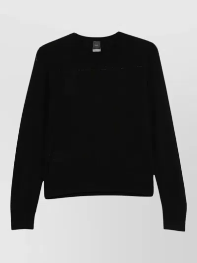 Pinko Lourdes Fine Knit Long Sleeve Top In Black