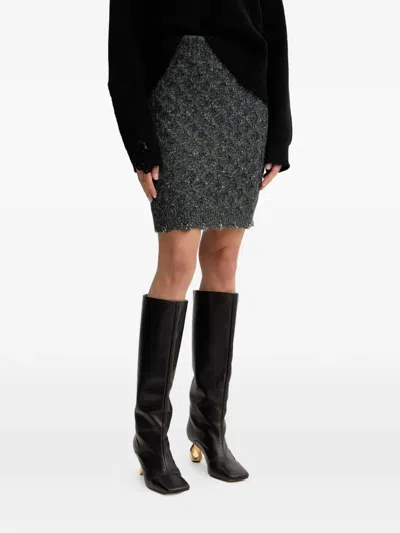 Pinko Love And Understanding Mini Skirt In Gray