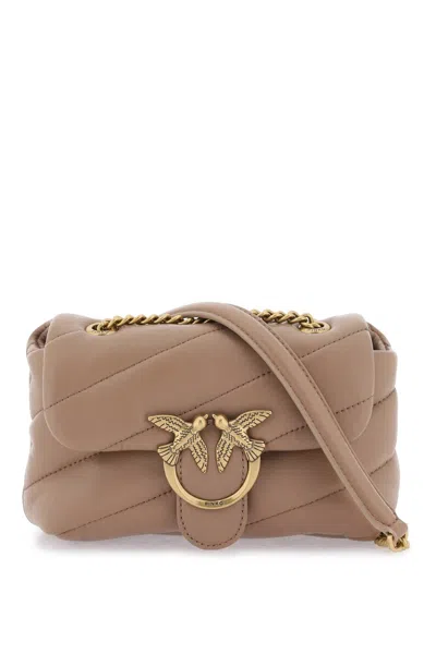 Pinko Love Baby Puff Quilt Bag In Biscotto Zenzero Antique Gold (brown)