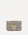 Pinko Love Quilted Logo-embellished Shoulder Bag In Gray