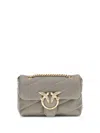 Pinko Love Quilted Logo-embellished Shoulder Bag In Gray