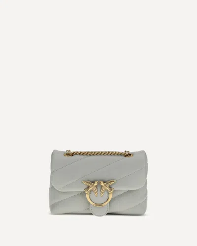 Pinko Gray Calf Leather Bos Taurus Shoulder Bag