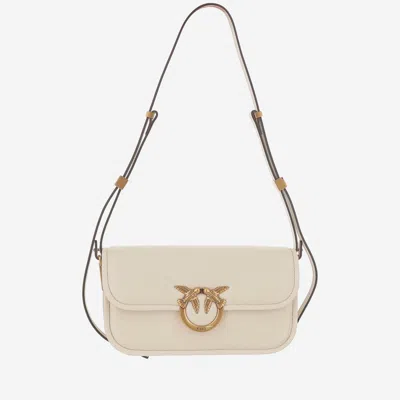 Pinko Love Bag Box Shoulder Bag In Nappa Leather In White