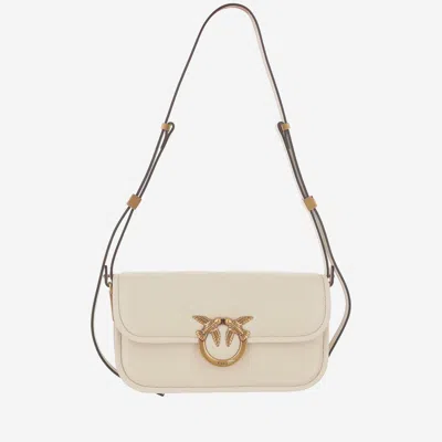 Pinko Love Bag Box Shoulder Bag In Nappa Leather In Neutral