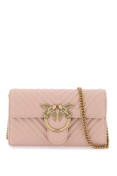 Pinko Love Bag Chevron Crossbody Bag In Pink