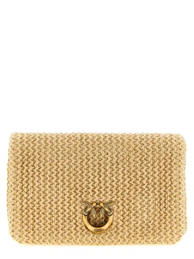 Pinko Love Bag Click Soft Horizontal Crossbody Bags Pink In Neutral