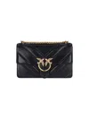 Pinko Quilted Leather Crossbody Bag In Black  