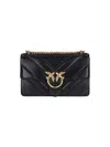 Pinko Quilted Leather Crossbody Bag In Black