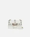 Pinko Love Bag Crossbody Bag With Mother-of-pearl Studs In Beige Sable Délavé-or Clair