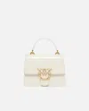 Pinko Love Bag Handbag With Handle And Shoulder Strap With Shiny Leather Effect In White+white-antique Gold