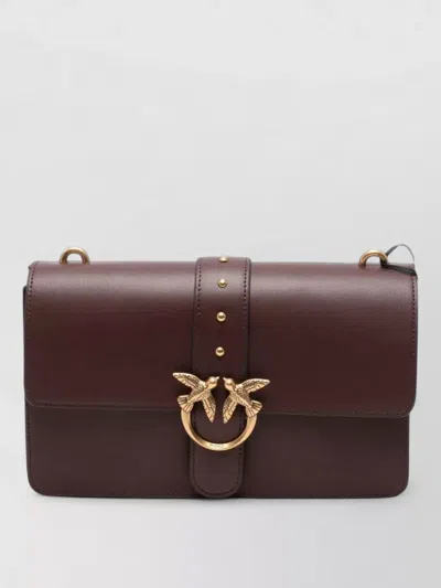 Pinko Small Love One Classic Studded Shoulder Bag In Brown
