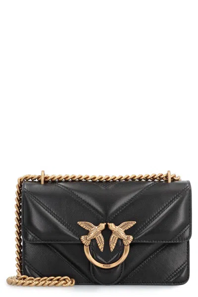 Pinko Love Bag Mini Leather Crossbody Bag In Black