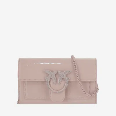 Pinko Love Bag Mirrored Wallet In Pink
