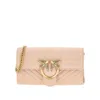 Pinko Love Bag One Chevron Nappa Leather Clutch In Pink