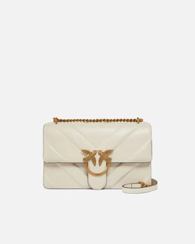 Pinko Love Bag One Light Medium Handbag In Chevron Nappa Leather In Multi