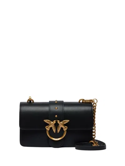 Pinko Love One Mini Leather Crossbody In Red