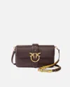 Pinko Love Bag One Slouchy Medium Handbag In Leather With Two Straps In Brown