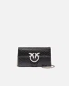 Pinko Love Bag One Small Crossbody Bag In Leather In Black