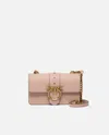 Pinko Love Bag One Small Crossbody Bag In Leather In Pink