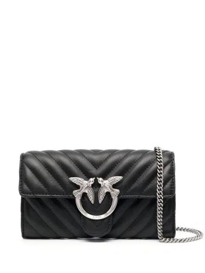 Pinko Love Bag One Wallet Chevron In Black