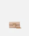 Pinko Love Bag One Wallet Chevron In Pink/dusty Pink-antique Gold