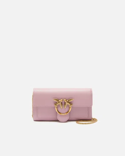 Pinko Love Bag One Wallet Simply In Violet-gris Lille-or Antique