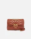 Pinko Love Bag Puff Large Butterfly Quilt Crossbody Bag In Arabe-or Antique