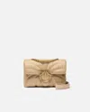 Pinko Love Bag Puff Mini Raffia Shoulder Bag With Chain