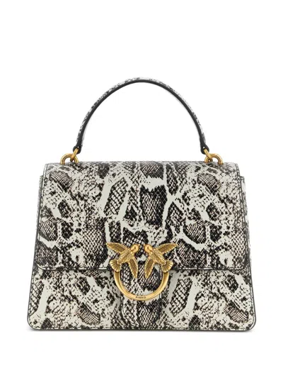 Pinko Love Bag Python-effect Leather Handbag In Animal Print