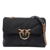 Pinko Love Bag Recycled Tissue Crossbody Bag In Nero-antique Gold