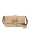 Pinko Beige Shoulder Bag With Unique Bird Motif In Nude