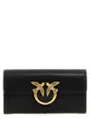 Pinko Love One Calfskin Wallet With Adjustable Chain In Black