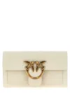 Pinko Love One Wallet Beige Crossbody Bag With Love Birds Detail In Smooth Leather Woman In White