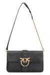 Pinko Mini Love Bag Slouchy Shoulder Bag In Leather With Two Straps In Black