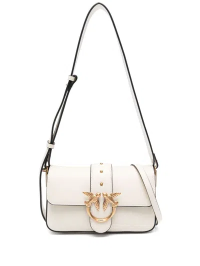 Pinko Love Bag Slouchy Leather Crossbody Bag In White