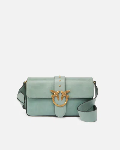 Pinko Love Bag Slouchy Medium Size Cloudy Leather Shoulder Bag