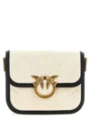 Pinko Small Square Shoulder Love Bag In Canvas And Leather