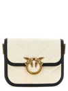 Pinko Small Square Shoulder Love Bag In Canvas And Leather