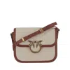 Pinko Love Bag Square Canvas And Leather Handbag In Multi