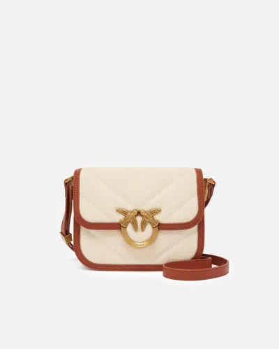 Pinko Love Bag Square Handbag In Canvas And Leather