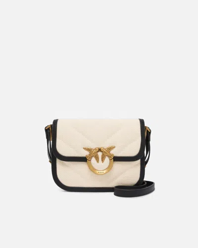 Pinko Love Bag Square Handbag In Canvas And Leather