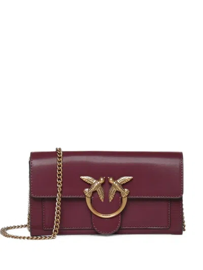 Pinko Love Bag Wallet Chain-link Shoulder Bag In Purple