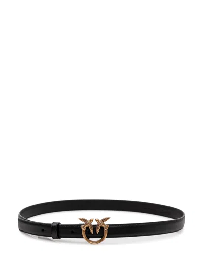 Pinko Love Belt With Front Buckle In Black