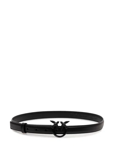 Pinko Love Belt With Front Buckle In Black